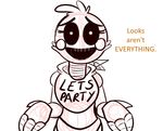  animatronic five_nights_at_freddy&#039;s five_nights_at_freddy&#039;s_2 glowing glowing_eyes machine mechanical robot toy-bonnie toy_chica_(fnaf) video_games 