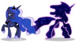  2015 alpha_channel blue_hair crown cutie_mark duo equine female friendship_is_magic hair horn mammal my_little_pony necklace princess_luna_(mlp) sad sparkles tantabus vector-brony winged_unicorn wings 
