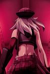  1girl alisa_ilinichina_amiella animated animated_gif ass back bare_shoulders elbow_gloves from_behind gloves god_eater hat plaid_skirt single_glove skirt 
