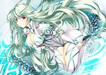  :o ahoge breasts butt_crack cleavage commentary_request green_hair large_breasts long_hair looking_at_viewer magic_circle milla_maxwell red_eyes solo spoilers tales_of_(series) tales_of_xillia yuu_(asaiyuji) 