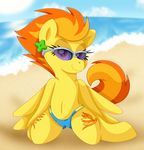  2015 clothed clothing equine female feral friendship_is_magic looking_at_viewer mammal my_little_pony pearlyiridescence pegasus skimpy smile solo spitfire_(mlp) wings wonderbolts_(mlp) 