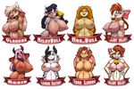  2015 alejandra_coldthorn alpha_channel anthro areola bell big_breasts bovine bow breasts brown_hair cattle collar erect_nipples female green_eyes hair hands_on_hips horn las_lindas lipstick looking_at_viewer mammal max_blackrabbit mellany_mellons milky_bell mora_lindas mrs_bull navel nipples nude portrait rosie simple_background vlanche white_background 