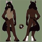  brown_fur butt catgraffiti christianity equine flat_colors fur girly green_eyes hair hooves horse invalid_color long_hair male mammal model_sheet tattoo tramp_stamp 