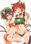  :3 :d ;3 ;d alternate_costume animal_ears back-print_panties bell bell_choker black_legwear bobomaster bow bra braid breasts brown_eyes brown_hair cat_cutout cat_ear_panties cat_ears cat_lingerie cat_tail chen choker cleavage cleavage_cutout extra_ears fang green_bra green_panties hair_bow hat highres jewelry jingle_bell kaenbyou_rin long_hair meme_attire multiple_girls multiple_tails navel one_eye_closed open_mouth panties paw_pose paw_print pointy_ears print_panties red_bra red_eyes red_hair red_panties short_hair side-tie_panties single_earring small_breasts smile tail thighhighs touhou twin_braids underwear underwear_only white_legwear wristband 