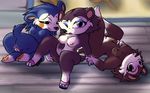  animal_crossing breasts female kaydolf labelle looking_at_viewer mabel_able mammal nintendo porcupine presenting pussy rodent sable_able video_games 