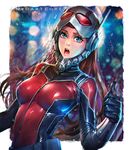  ant-man ant-man_(movie) artist_name blue_eyes breasts brown_eyes genderswap genderswap_(mtf) looking_at_viewer marvel medium_breasts nudtawut_thongmai open_mouth scott_lang smile solo thumbs_up 