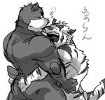  butt butt_grab grope hand_on_butt juuichi_mikazuki male male/male monochrome morenatsu nude torahiko_(morenatsu) 