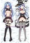  2girls 5pb_(choujigen_game_neptune) blue_eyes blue_hair blush breasts choujigen_game_neptune dakimakura long_hair mages. multiple_girls neptune_(series) nipples pink_eyes pussy sisters tears thighhighs uncensored 