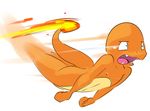  2015 anthro butt charmander crying? elpatrixf female fire flat_chested flying navel nintendo nipples open_mouth pok&eacute;mon pok&eacute;morph simple_background solo video_games white_background 