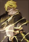  bad_id bad_pixiv_id blonde_hair boku_no_hero_academia cowboy_shot electricity gloves kaminari_denki male_focus solo yagiushi_(sinnpatilove) 