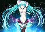  aqua_hair hatsune_miku hatsune_miku_(append) red_eyes twintails vocaloid vocaloid_append zettai_ryouiki 