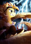  2015 brown_eyes clothing equine eyewear female friendship_is_magic goggles hair jacket lightning mammal my_little_pony orange_hair pegasus portrait raining secret-pony solo spitfire_(mlp) wings wonderbolts_(mlp) 