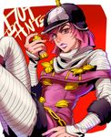  anz character_name cream_starter_(stand) hat hot_pants_(sbr) jojo_no_kimyou_na_bouken lipstick makeup pink_eyes pink_hair purple_lipstick short_hair solo stand_(jojo) steel_ball_run 