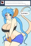  anthro big_breasts blue_hair breasts clothed clothing eyewear female freckles fur glasses green_eyes hair huge_breasts jasmine_(skidd) long_hair looking_at_viewer mammal mouse rodent skidd smile solo thick_thighs white_fur wide_hips 