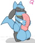  anthro autofellatio balls big_balls big_penis blush canine erection fur huge_balls hyper hyper_balls hyper_penis jackal male mammal masturbation nintendo oral oral_penetration penis pfh pok&eacute;mon riolu solo video_games 