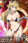  1girl blonde_hair blue_eyes blush breasts cleavage earrings elina jewelry necklace queen&#039;s_blade queen's_blade solo torn_clothes 