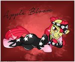  apple_bloom_(mlp) blush clothing drako1997 earth_pony equine female feral friendship_is_magic hair horse looking_at_viewer lying mammal my_little_pony on_side one_eye_closed pony red_hair smile solo 