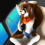  arkbeast_(artist) canine clothing female lyra mammal shorts sitting tube_top 