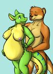  belly breasts comic cum cum_inflation dragon excessive_cum female inflation lutrina male mammal mustelid naughtygryph otter pinup pose pregnant soli 