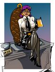  beaver clothing cup desk female legwear mammal necktie office pen rodent rubber secretary skirt solo stockings 