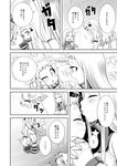  :d absurdres ahenn ahoge check_translation claws comic detached_sleeves dress eating greyscale highres horn horns kantai_collection mittens monochrome multiple_girls northern_ocean_hime open_mouth partially_translated seaport_hime shinkaisei-kan smile translation_request 