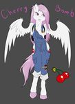  absurd_res annonymouse anthro cherry_bomb clothing dynamite equine explosives fan_character hair hi_res mammal overalls pegasus pink_eyes pink_hair wings young 