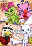  biyomon comic digimon gatomon hawkmon palcomix palmon text 