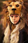  animal_hood black_eyes closed_mouth harry_potter highres hood kamille_areopagita lion lion_hat long_hair luna_lovegood whiskers white_hair 