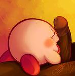  2015 alien anus blush dalprons dark_skin duo erection eyes_closed human kirby kirby_(series) licking male mammal nintendo nude penis signature simple_background tongue tongue_out video_games 