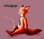  canine character_from_animated_feature_film cum disney erection eyes_closed fox green_eyes handjob knot male mammal necktie nick_wilde nude penis solo zootopia 