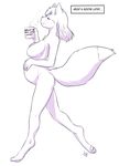  anthro aogami big_breasts breasts canine digitigrade fox mammal miles_yellow nude pregnant text 