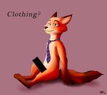  canine censored character_from_animated_feature_film disney fox green_eyes male mammal necktie nick nude solo wilde zootopia 