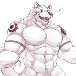  abs biceps big_muscles canine istani male mammal muscles pecs tattoo wolf 