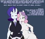  2015 anthro areola big_breasts breasts english_text equine erect_nipples female friendship_is_magic horn mammal my_little_pony nipples nude rarity_(mlp) sibling sisters somescrub sweetie_belle_(mlp) text unicorn 