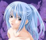  bad_id bad_pixiv_id blue_hair demon_girl flower kurono_kurumu nude purple_eyes rosario+vampire short_hair succubus tamamon 