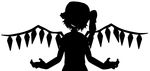  bad_apple!! evil_grin evil_smile flandre_scarlet greyscale grin monochrome screencap side_ponytail silhouette smile solo touhou wings 
