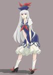  hat highres kamishirasawa_keine long_hair pinzu red_eyes silver_hair solo touhou 