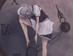  clock hands high_heels izayoi_sakuya kouzilow maid shoes short_hair solo touhou 