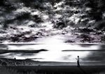  cloud grass kaito landscape male_focus rakuze_moyu sand scenery sky solo tree vocaloid water 