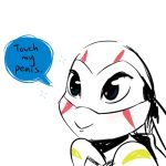  2018 anthro bandanna blue_eyes dialogue english_text facial_markings humor inkyfrog leonardo_(tmnt) male markings mask partially_colored reaction_image reptile rise_of_the_teenage_mutant_ninja_turtles scalie shell simple_background smile solo speech_bubble teenage_mutant_ninja_turtles text turtle white_background 