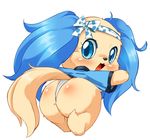  blue_eyes canine clothing cream_fur dog fur japanese_clothing jewelpet kemono mammal open_mouth panties sapphie ukan_muri underwear 