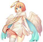  ahoge angel angel_wings bar_censor blonde_hair blue_eyes breasts censored cowboy_shot elbow_gloves futanari gloves looking_at_viewer mokyu niel_(sennen_sensou_aigis) penis sennen_sensou_aigis short_hair simple_background single_thighhigh small_breasts smile solo thighhighs veins veiny_penis white_background white_gloves white_legwear wings 