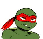  2018 anthro bandanna bust_portrait half-closed_eyes inkyfrog male mask mole_(marking) orange_eyes portrait raphael_(tmnt) reptile scalie shell simple_background solo teenage_mutant_ninja_turtles teeth turtle white_background 