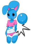  2015 alpha_channel anthro azumarill big_ears bleuet blue_eyes blush breasts clothing elpatrixf female lagomorph? midriff navel nintendo open_mouth pok&eacute;mon pok&eacute;morph shy simple_background small_breasts solo transparent_background underwear video_games 