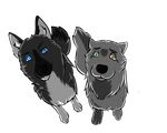  3kawaii6u_(copyright) ark_(character) arkbeast_(artist) blue_eyes feral fur grey_fur heterochromia male oryk_(character) 