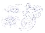  :3 animal_genitalia breasts chubby cloaca english_text eyes_closed fangs female hair lamia laugh morbi nipples open_mouth reptile scalie snake solo stretching text tongue tsuchinoko 