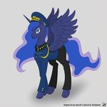  2015 absurd_res blue_fur blue_hair clothing coat equine female friendship_is_magic fur hair hat hi_res horn long_hair mammal meto30 my_little_pony pants princess_luna_(mlp) smile solo teal_eyes unicorm winged_unicorn wings wodahseht 