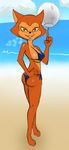  ball beach bikini cat clothing cloud feline mammal metalslayer pamela_bondani patrol_03 patrulla_03 sand sea seaside swimsuit volleyball water 