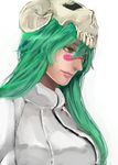  agatsumaattsu arrancar bleach breasts facial_mark green_hair large_breasts long_hair looking_away nelliel_tu_odelschwanck skull smile solo 