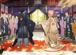  6+boys black_hair blonde_hair bridal_veil flower hair_flower hair_ornament haruno_kizashi haruno_mebuki haruno_sakura hatake_kakashi husband_and_wife hyuuga_hanabi hyuuga_hinata japanese_clothes kimono long_hair mask multiple_boys multiple_girls naruto naruto_(series) oba-min pink_hair ponytail sai_(naruto) scar short_hair silver_hair uchiha_sasuke uchikake umino_iruka uzumaki_naruto veil wedding yamanaka_ino 